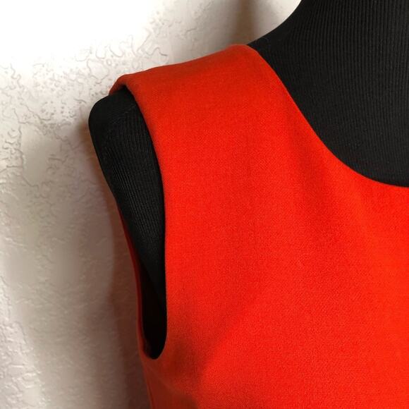 Diane von Furstenberg Carpreena orange red sleeveless sheath dress size 8 - Picture 6 of 16